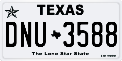 TX license plate DNU3588