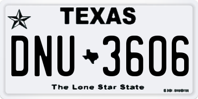 TX license plate DNU3606