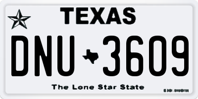 TX license plate DNU3609