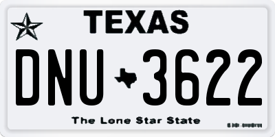 TX license plate DNU3622