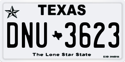 TX license plate DNU3623