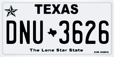 TX license plate DNU3626