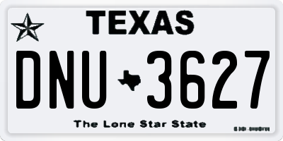 TX license plate DNU3627