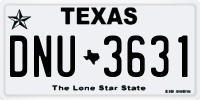 TX license plate DNU3631