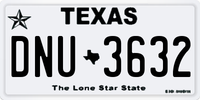 TX license plate DNU3632