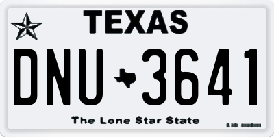 TX license plate DNU3641
