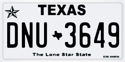 TX license plate DNU3649