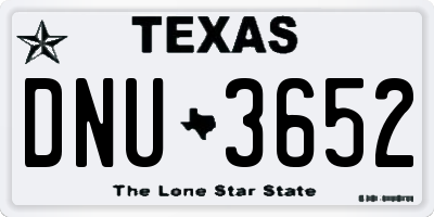 TX license plate DNU3652