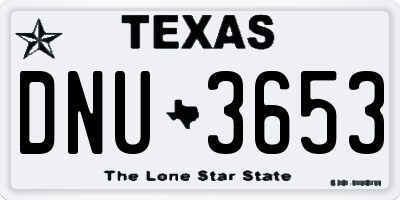 TX license plate DNU3653