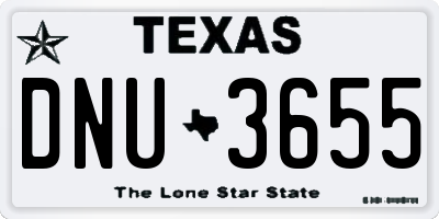 TX license plate DNU3655