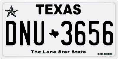TX license plate DNU3656