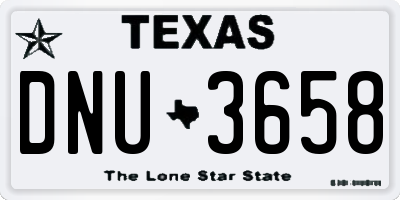 TX license plate DNU3658
