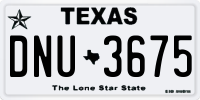 TX license plate DNU3675