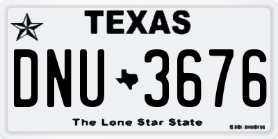 TX license plate DNU3676