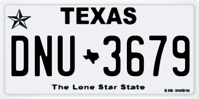 TX license plate DNU3679