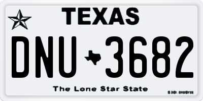TX license plate DNU3682