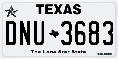 TX license plate DNU3683