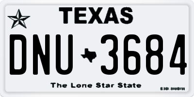 TX license plate DNU3684