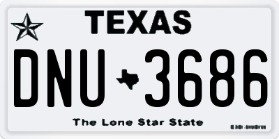 TX license plate DNU3686