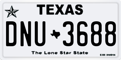 TX license plate DNU3688