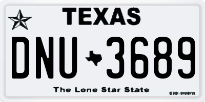 TX license plate DNU3689