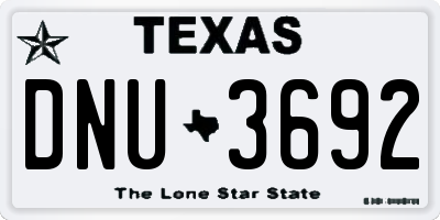 TX license plate DNU3692