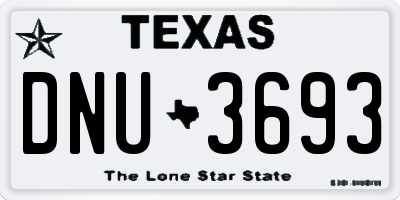TX license plate DNU3693