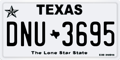 TX license plate DNU3695