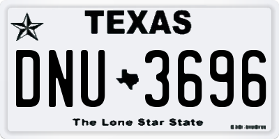 TX license plate DNU3696