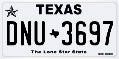 TX license plate DNU3697