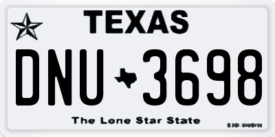 TX license plate DNU3698