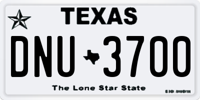 TX license plate DNU3700