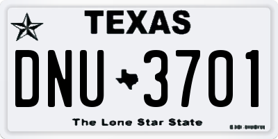 TX license plate DNU3701