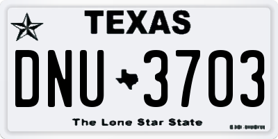 TX license plate DNU3703