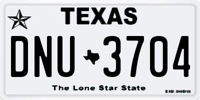 TX license plate DNU3704