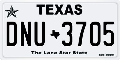 TX license plate DNU3705