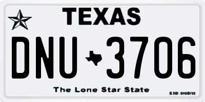 TX license plate DNU3706