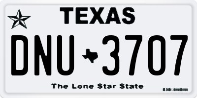 TX license plate DNU3707
