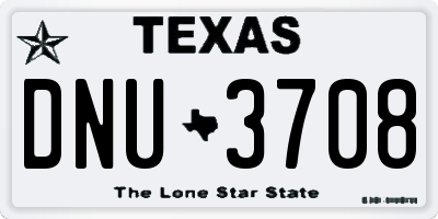 TX license plate DNU3708