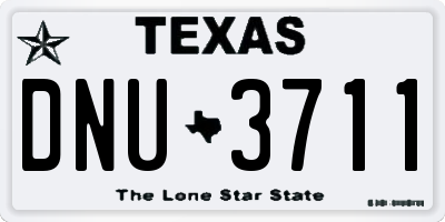TX license plate DNU3711