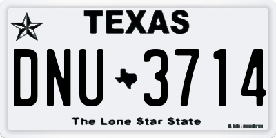TX license plate DNU3714
