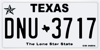 TX license plate DNU3717