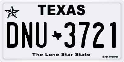 TX license plate DNU3721