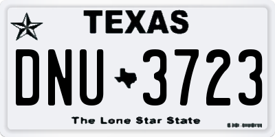 TX license plate DNU3723