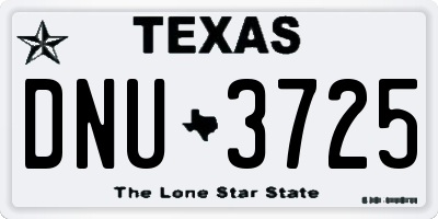 TX license plate DNU3725