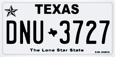 TX license plate DNU3727