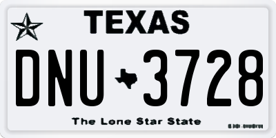 TX license plate DNU3728