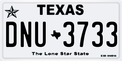 TX license plate DNU3733