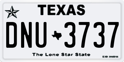TX license plate DNU3737
