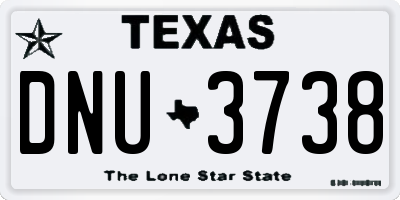 TX license plate DNU3738